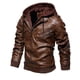 thumbnail image 1 of Chaqueta de cuero para hombre, chaqueta de cuero PU fina con capucha de dos piezas para otoño e invierno, estilo europeo y americano, 1 of 5