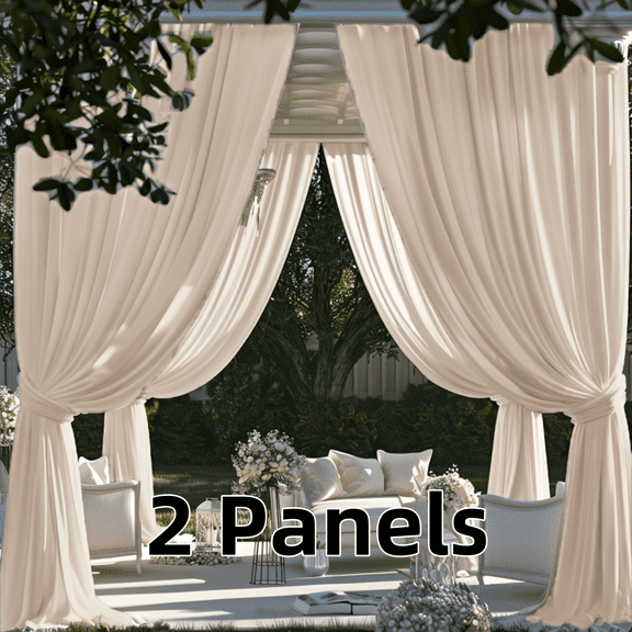 SMILETIME Outdoor Curtains for Patio, Premium Thick Privacy Rod Pocket Outside Curtains for Porch, Pergola, Cabana, 2 Panels