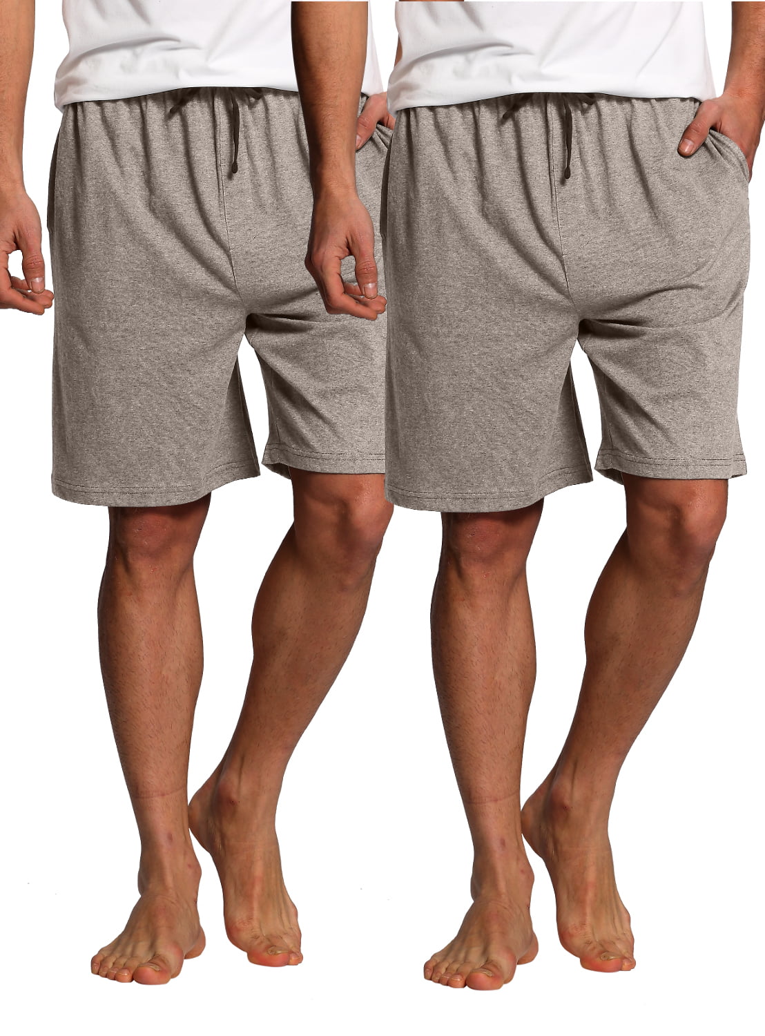 BYWX-Men Summer Cotton Lounge Drawstring Waist Knit Shorts Sleepwear