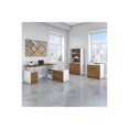 thumbnail image 7 of BBF Jamestown - Table with 5-shelf bookcase, 2-drawer lateral file cabinet - L-shaped - fresh walnut - white base, 7 of 7