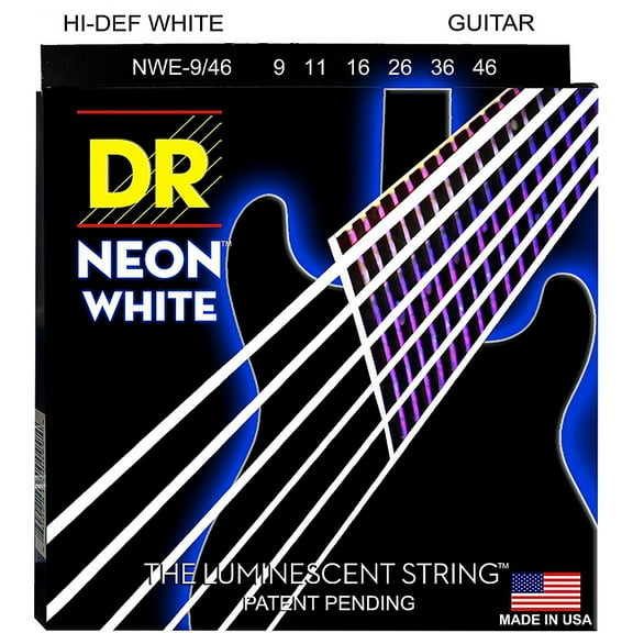 DR Strings K3 NEON Hi-Def White Electric Lite-Heavy Guitar Strings
