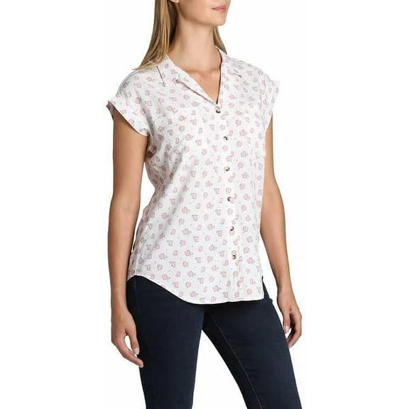 JACHS Girlfriend Ladies' Short Sleeve Blouse White M