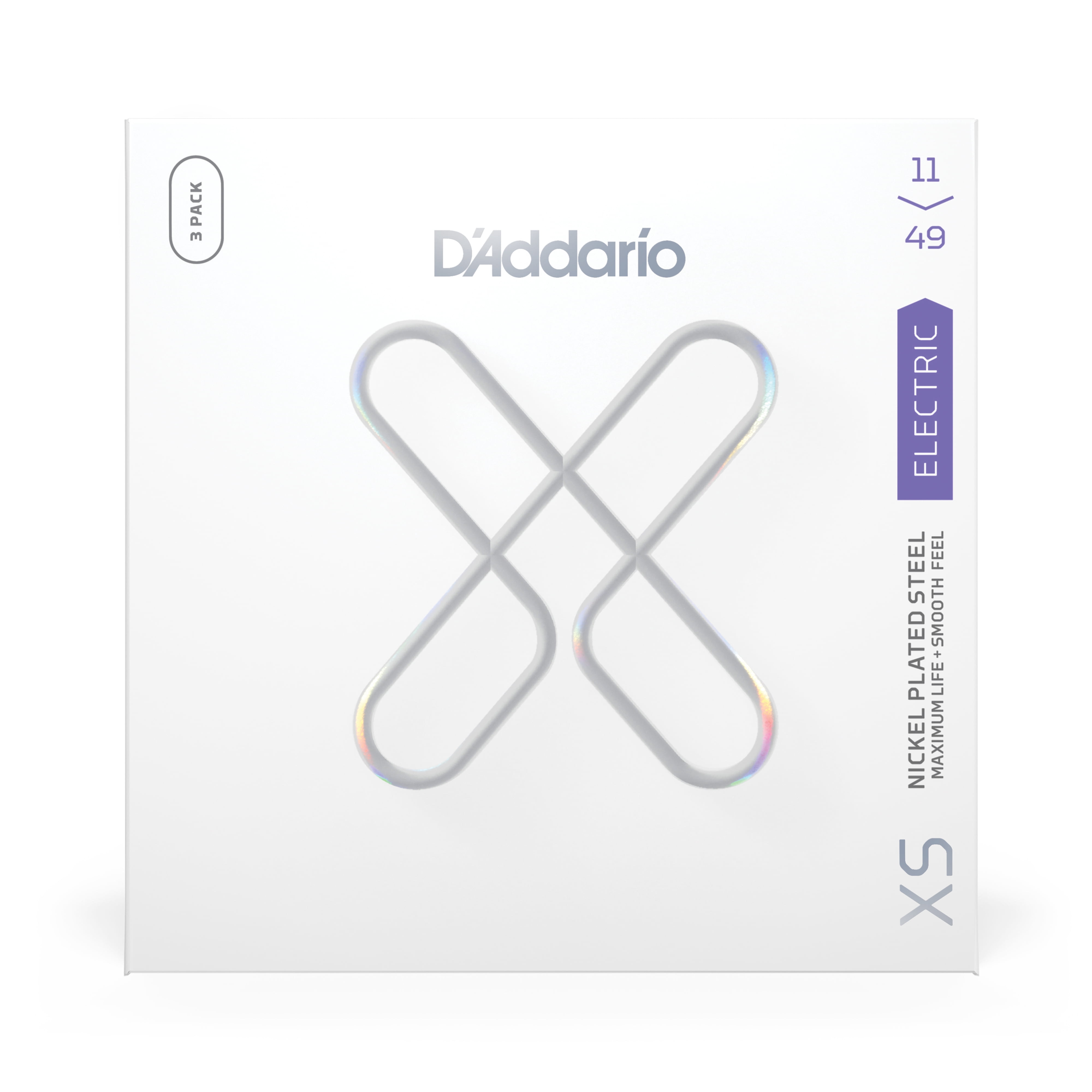 D'Addario XS Nickel Coated Electric Guitar Strings - 3-Pack - 11 - 49