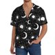 thumbnail image 1 of Balery Crescent and Stars Camisa Casual de Manga Corta con Botones para Hombre, Texturizada, Estilo Cubano, para Playa, Verano-4X-Large, 1 of 5