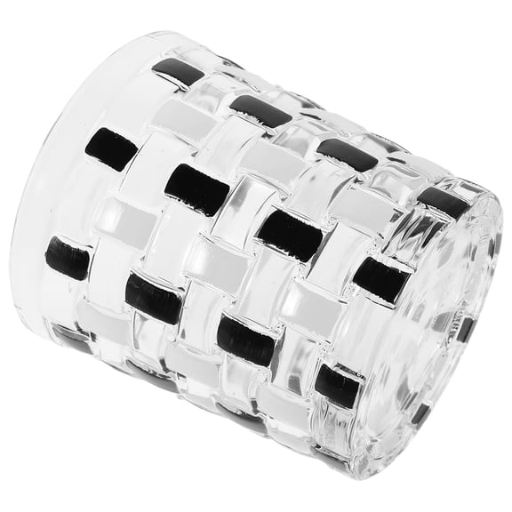 GOOHOCHY Bathroom Tumbler Cup Modern Black White Checkered Toothbrush Holder Bathroom Glass Brushing Cup Ideal For Home Decor And Travel Use