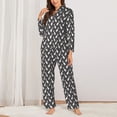 thumbnail image 2 of Picia Bowling Pins Pattern Women’s Long-Sleeve Sleepwear Set - Soft 2-Piece Loungewear with Pockets, Comfy PJs for Relaxing Nights-XX-Large, 2 of 7