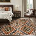thumbnail image 2 of KoshiMe 5'x7' Area Rugs for Living Room, Machine Washable Rugs Non-Slip, Low Pile Soft Print Pattern Western Rug for Bedroom, Dining Room, Office, Orange, 2 of 9