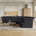thumbnail image 2 of bokifol Canapé en L, Sofa Sectionnel Modulaire Nuage avec Ottomane de Rangement pour Salon, Noir, 2 of 9