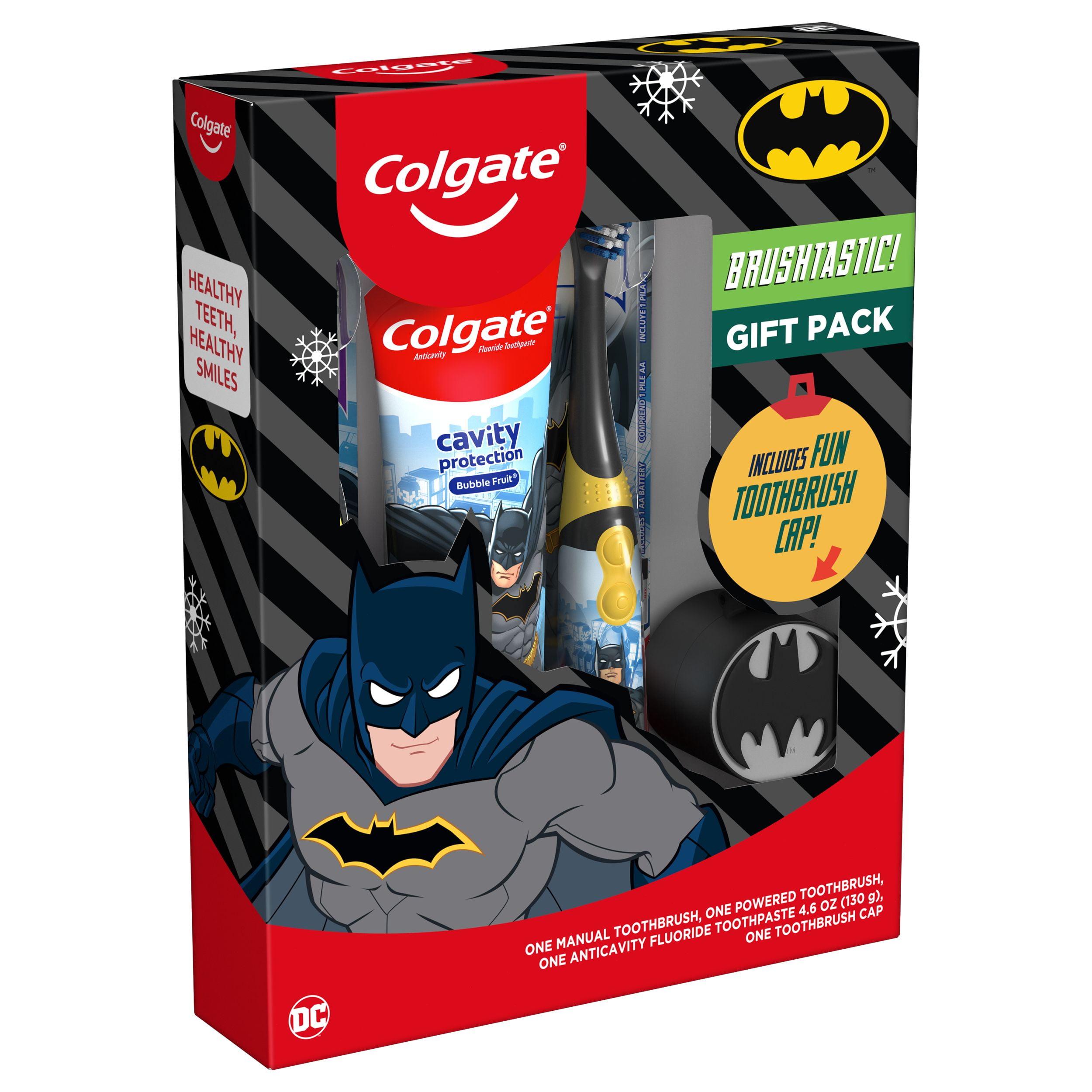 Colgate Kids Toothbrush Set with Toothpaste, Batman Gift Pack 