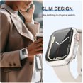 thumbnail image 4 of 3 fundas de 45 mm para Apple Watch Series 7, funda protectora de pantalla de cuerpo completo, funda protectora de PC rígida de vidrio templado a prueba de golpes para mujeres y hombres, 4 of 5
