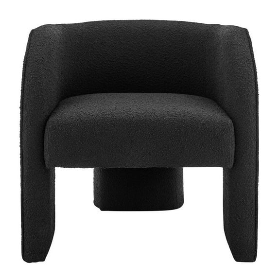 New Pacific Direct Matteo 18" Fabric Plywood Accent Arm Chair in Black