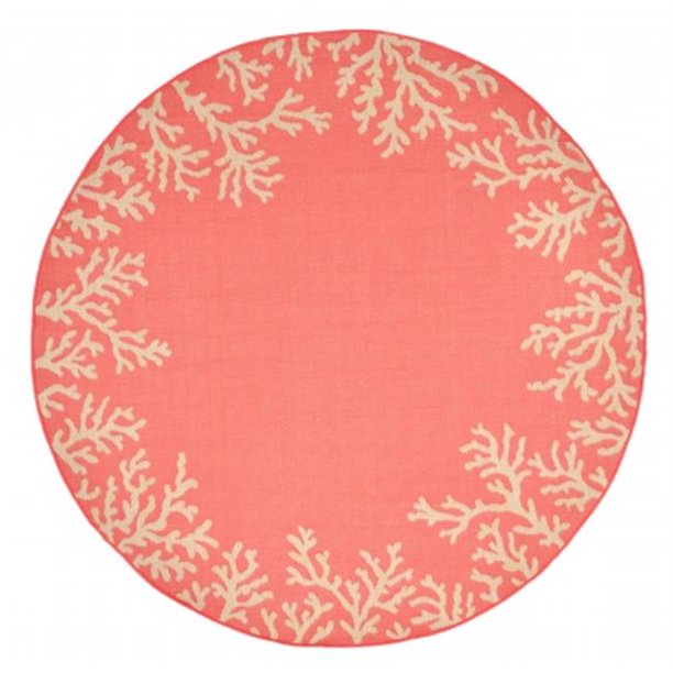 Liora Manne Terrace 1783/27 Coral Border Coral Area Rug 7 Feet 10