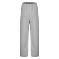 thumbnail image 5 of Annhoo Striped Pants for Women Casual High Waisted Straight Leg Trousers Plus Size Loose Pajama Pants with Pockets, 5 of 6
