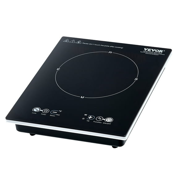 VEVOR Portable Induction Cooktop, 1800W Electric Induction Burner with 9 Temperature Settings, Countertop Induction Hot Plate with 3H Timer, Child Lock, Easy to Clean, for Home Kitchen Cooking