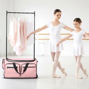 Dance Bag with Garment Rack - 28Collapsible Rolling Competition Dance Duffle Bag Lightweight Costume Wheeled Suitcase for Dancers Shows Livestreamer Athletes