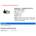 thumbnail image 2 of Right Mirror - Compatible with 2013 - 2019 Nissan Sentra 2014 2015 2016 2017 2018, 2 of 2