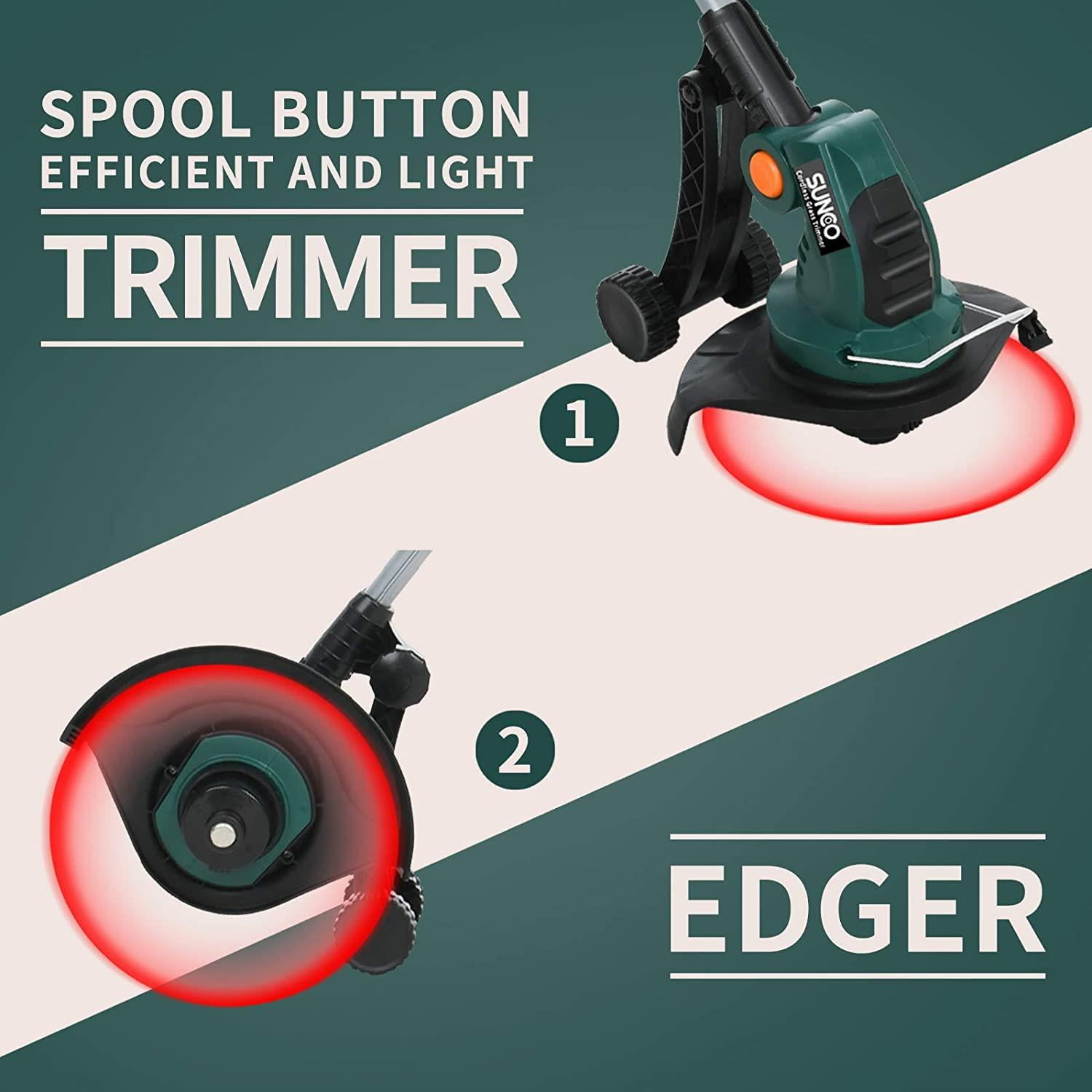 UBesGoo Cordless String Trimmers, 2 in 1 Cordless Trimmer Edger, Battery & Charger Included, 12 Inch