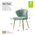 thumbnail image 5 of Tina's Home Home Velvet Dining Chairs Set of 2 Upholstered Wingback Accent Side Chairs Metal Legs Living Room Kitchen Sage, 5 of 11