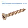 thumbnail image 4 of Tornillos de madera Uxcell M4 x 30mm Phillips de cabeza plana de acero al carbono con acabado de zinc colorado, paquete de 100, 4 of 5