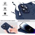 thumbnail image 3 of Liquid Silicone Case for iPhone 14 Pro, [True Liquid Silicone] [Anti Fingerprint] 4 Layer Phone Case Protective Cover, Full Coverage Around Camera & Built-in Microfiber, 6.1", Navy Blue, 3 of 15