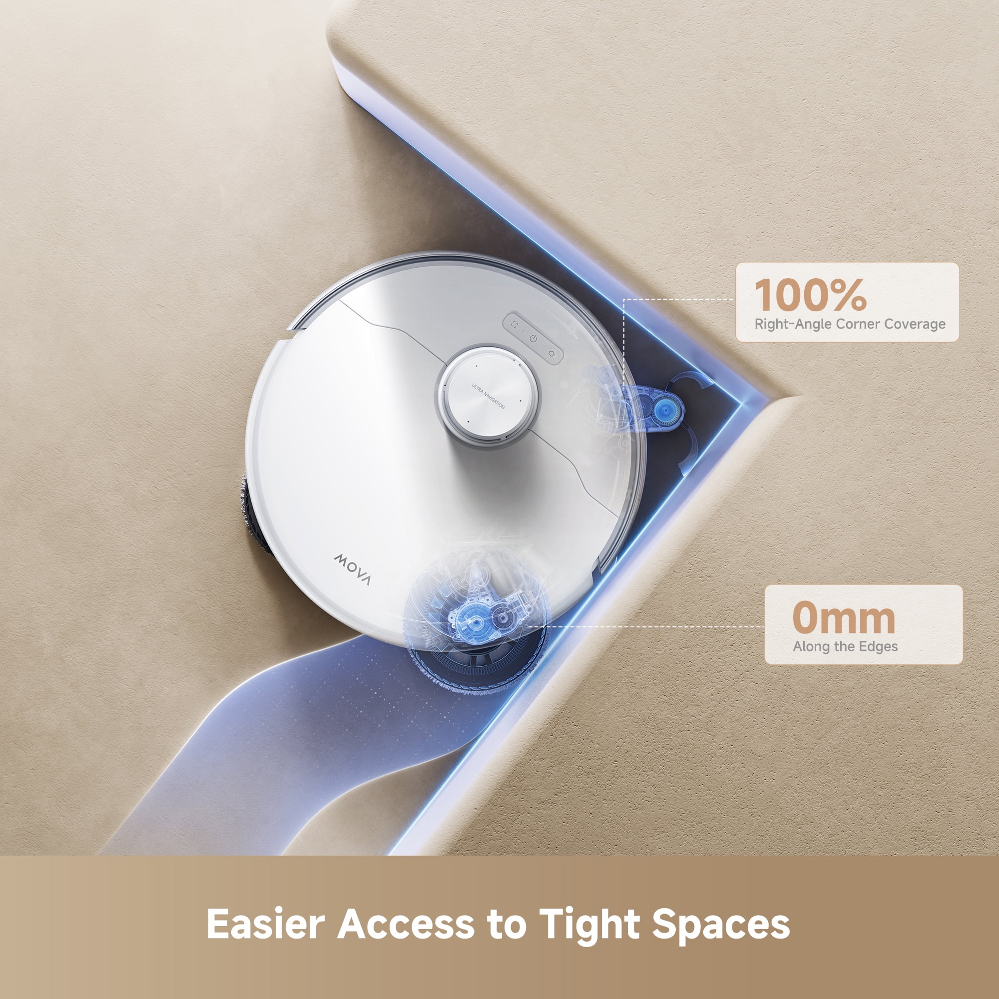 Mova P50 Pro Ultra B Level Robot Vacuum and mop, Removable Liftable Mop 19,000Pa Suction