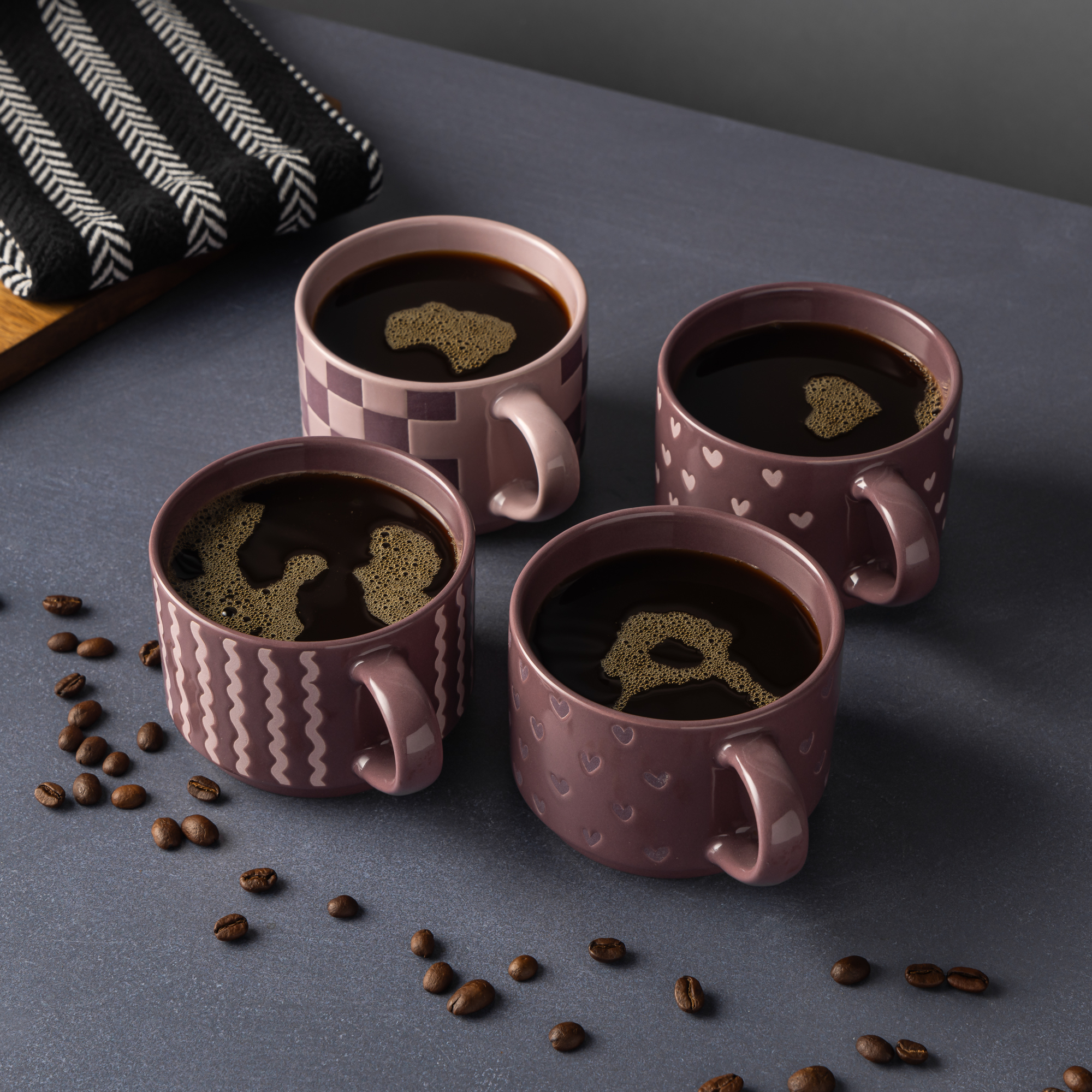 Thyme & Table 4-Pack Purple Stacking Mugs with Stand photo 5