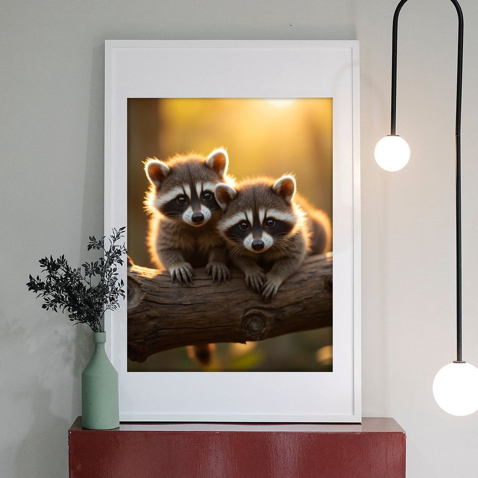 Diamond Art Kit for Adults, Adorable Raccoon Pair Sunlit Branch Diamond Painting for Adults Beginners, DIY Diamond Art Painting Kits, 5D Diamond Painting Crafts for Home Decor 12x16 Frameless