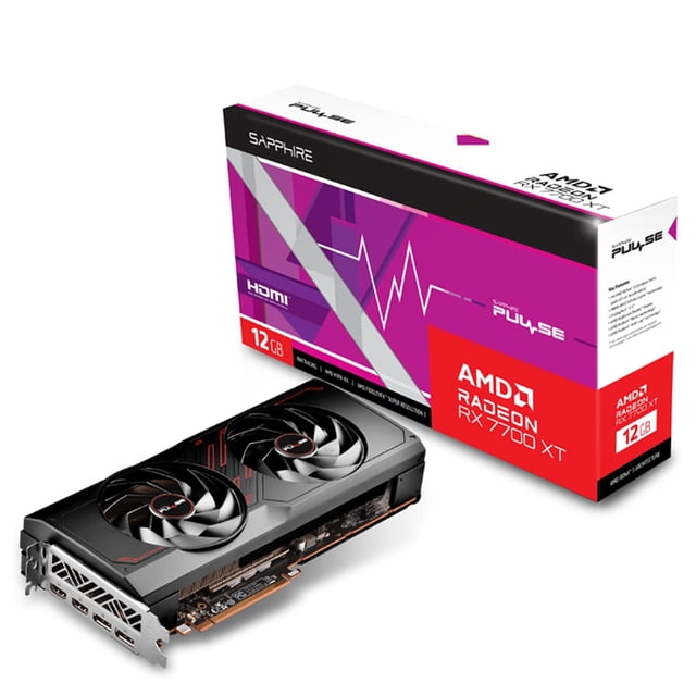 Tarjeta de Video SAPPHIRE PULSE Radeon RX 7700 XT 12GB GDDR6 negro