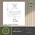 thumbnail image 6 of Huntley 12-in W Satin Nickel Farmhouse Schoolhouse Semi Flush Mount Ceiling Light White Glass, 6 of 8