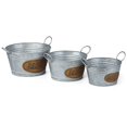 thumbnail image 1 of IMAX Z27836-3 Jardin Galvanized Planters - Gray, Set of 3, 1 of 1
