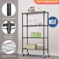 thumbnail image 2 of CL.HPAHKL 4-Tier Adjustable Storage Shelves with Wheels 35.6"L x 14"W x 61.8"H, NSF Metal Shelving Unit, Commercial Grade Steel Utility Layer Shelf Rack Organizer, 1400lbs Capacity, Black, 2 of 8