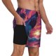 thumbnail image 2 of Balery Hawaiian Island Beach Shark Bañador para hombre, shorts de playa de secado rápido con entrepierna y forro de compresión-Medium, 2 of 6