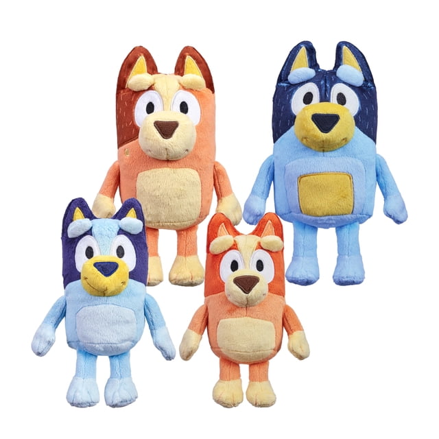 Bluey Juego de Peluches de la Familia Heeler 4 Figuras de Peluche de 7-8"
