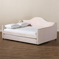 thumbnail image 2 of Allora Velvet Pink Daybed Rectangular Button Tufted 82.7"W x 58.3"D Unassembled, 2 of 10