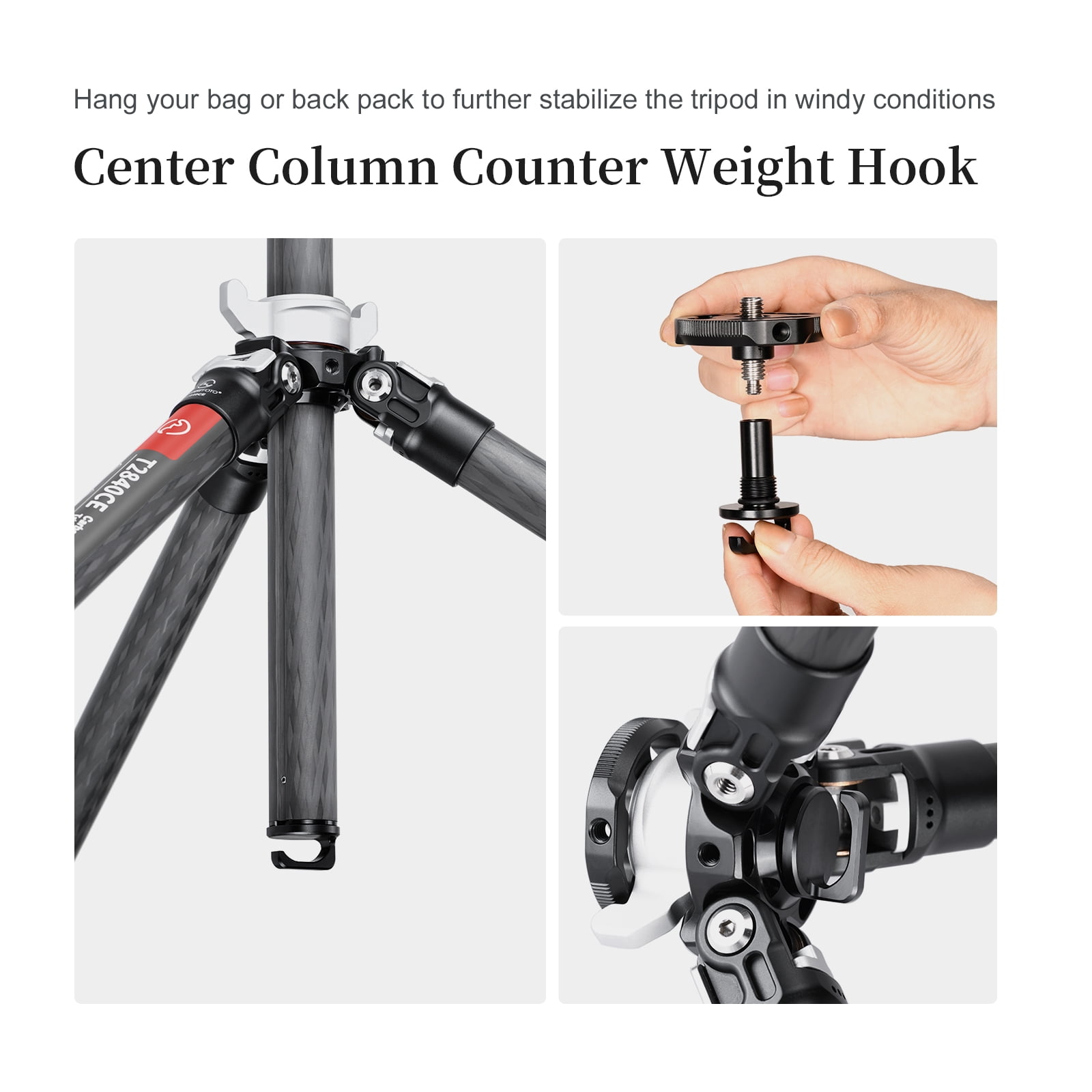 SUNWAYFOTO T2840CE Travel Tripod Carbon Fiber Professional Tripod Dslr Camera Waterproof,35.3lb Load