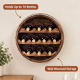 Rustic Wall Mounted Wine Barrel Shelf, 10 Bottle Holder, 19.7 x 5.9 in ...