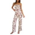 thumbnail image 2 of Coduop Womens Floral 2 Piece Outfit Set Off Shoulder Strapless Tank Tops and Wide Leg Pants Suits, 2 of 9