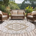 thumbnail image 4 of Brown Boho Round Area Rug 7Ft Washable Circle Rugs for Dorm Laundry Room, Vintage Abstract Art Floral Ethnic Tribe Non-Slip Carpet Floor Mats Indoor Outdoor Carpet Runner Aesthetic Home Decor, 4 of 8