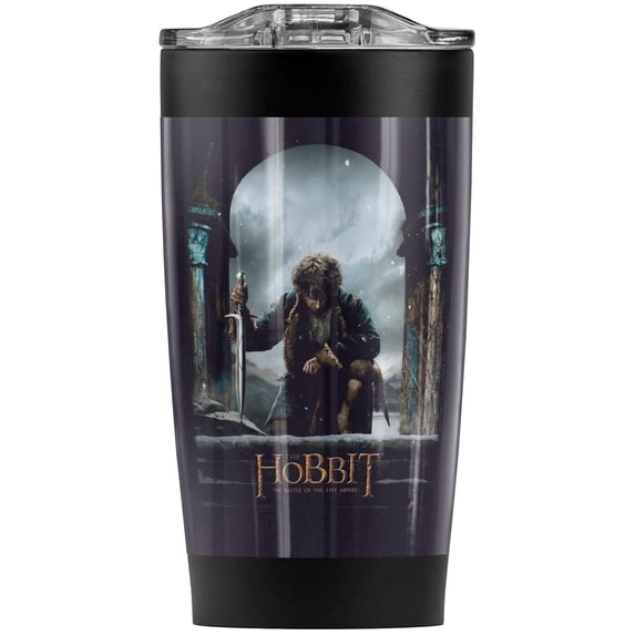 The Hobbit/Bilbo Kneel Poster Stainless Steel Tumbler 20 oz Coffee Travel Mug/Cup, Vacuum Insulated & Double Wall with Leakproof Sliding Lid | Great for Hot Drinks and Cold Beverages
