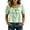 Light Green, variant on Women's Square Neck Bow Blouse - Puff Sleeve Casual Top with Tie Front Detail, Lightweight Summer Shirt for Date & Daily Wear Light Green L