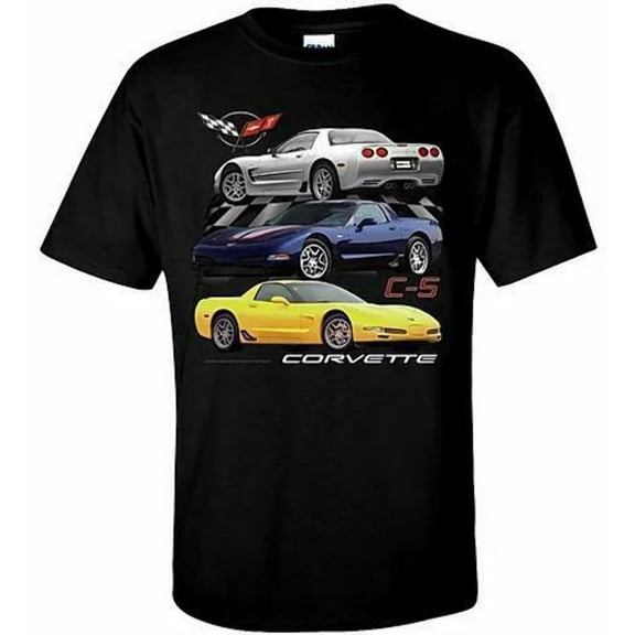 Chevrolet C 5 Corvette Men's Black T Shirt Licensed