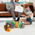 thumbnail image 4 of XINQIHANG 5.9" Guinea Pig Tunnels & Tubes Collapsible Pet 3 Way Play Tunnel Toys Small Animal Hideout Hideaway for Guinea Pig Chinchilla Ferret Hamster Rat(Rainbow), 4 of 7