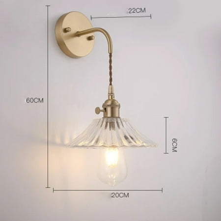 

CHNGXJC Stylish Modern and Elegant Brass LED Wall Lamp with Creative E27 Lighting and Clear Glass - Sleek Design for Bedroom Living Room and Porch Decoration - Sconce Fixture with 110