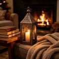 thumbnail image 6 of Steadline Hollow Cutout Metal Candle Lantern,Vintage Moroccan Style Wind Light With Hanging Loop,Pattern Casting Decor For Patio Wedding Boho Living Space Mantel And Ambient Scene Arrangement, 6 of 7