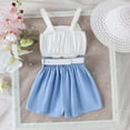 thumbnail image 5 of Huanglei Little Girls' Summer 3 Piece Skort Outfit Sleeveless Tank Top With Adjustable Waist Belt & Shorts, 5 of 6
