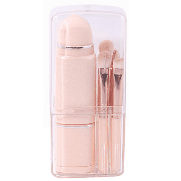 Brocha para polvos sueltos de viaje 8 en 1, brocha en ángulo, brocha para sombra de ojos, esponja de belleza, brocha para labios para mezclar bases, juegos de brochas de maquillaje portátiles