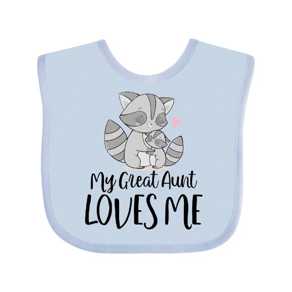 Inktastic Raccoon My Great Aunt Loves Me Boys or Girls Baby Bib