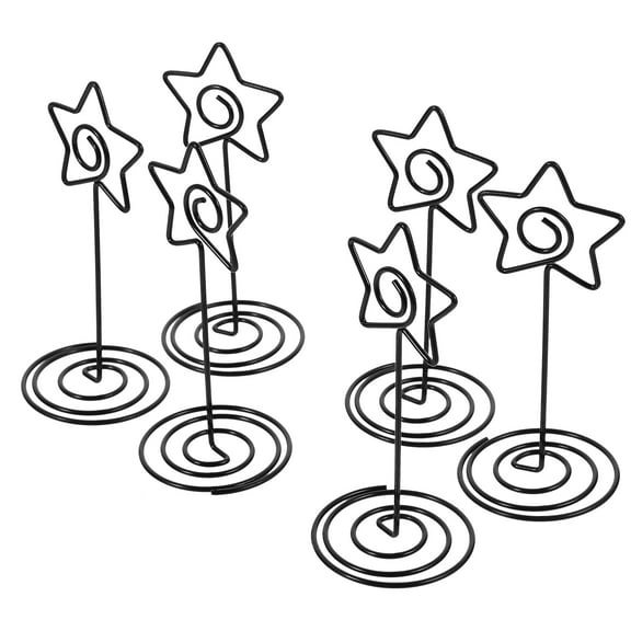 SEWCHICS Picture Clips Black Star Shaped Steel Wire Table Setting Photo Display 10Pcs 3.5X1.5X1.5In