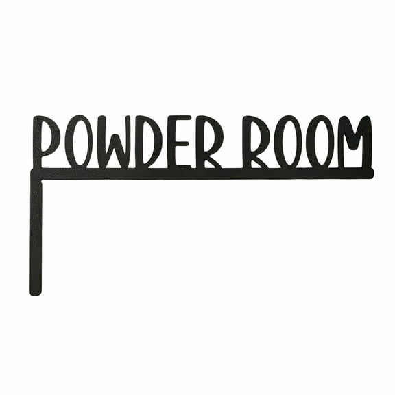 LAMIRO Powder Room Door Topper,Over The Door Sign,Wood Funny Bathroom Sign Decor,Home Door Corner Decorations 11.8"*6.3" (1pcs)