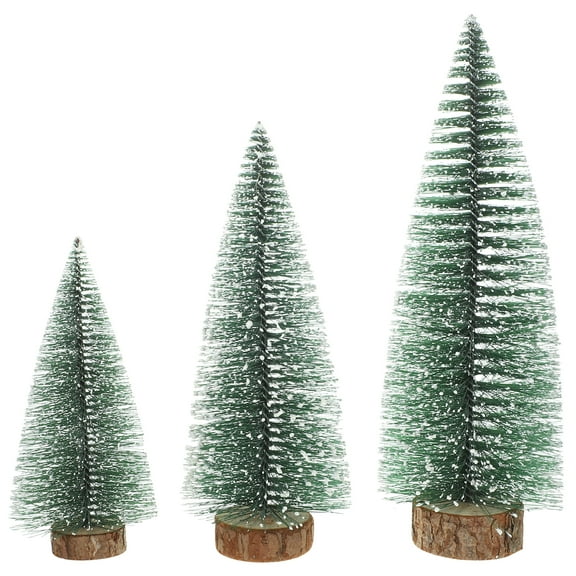 DiMaddie 3pcs Tabletop Christmas Tree with Wood Base Xmas Desktop Trees